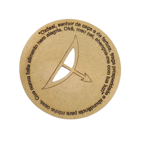 Mandala MDF Ofá de Oxóssi com Oração