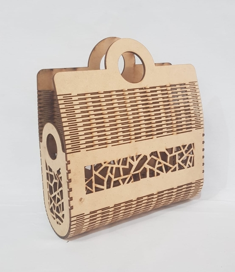 BOLSA QUADRADA TRABALHADA 20X23,5X8CM (desmontada)
