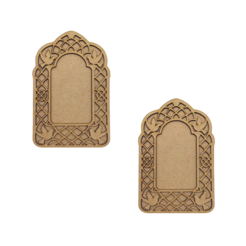 Kit 2 Placas MDF Escapulário Medieval para porta 15x10cm Nº1