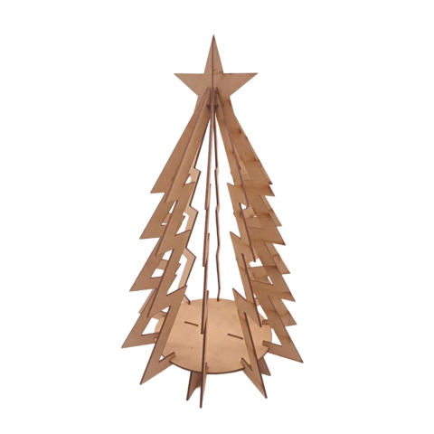 Porta Vela MDF Árvore de Natal 40,5x24cm Cru