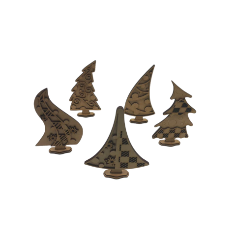 Enfeite MDF Árvore de Natal 3D divertido com Base