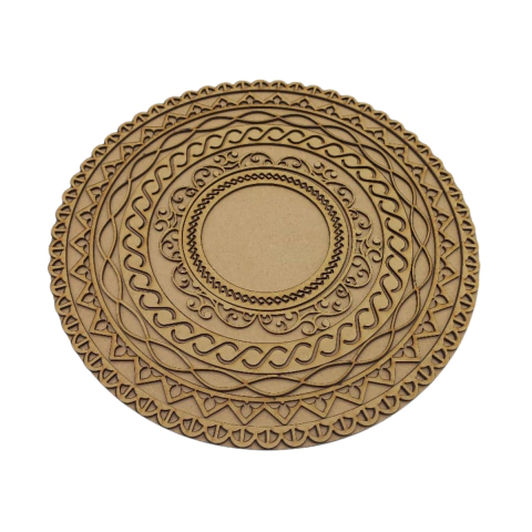 Kit MDF 6 Aros Trabalhados com Fundo 33cm Nº3