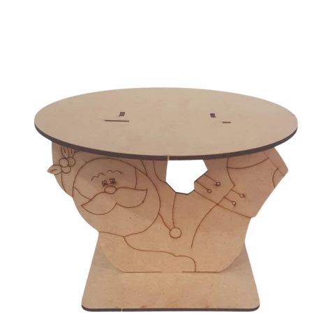 Porta Panetone MDF Natal Papai Noel 17x17x20cm