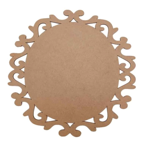 Placa MDF Redonda Trabalhada lisa Nº1