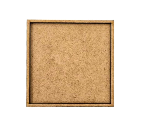 Moldura quadrada MDF cru simples com fundo 10,5cm
