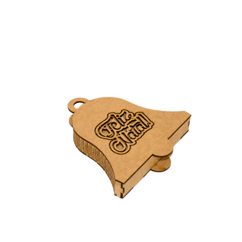 Caixa MDF Sino com Feliz Natal 16x15x3cm