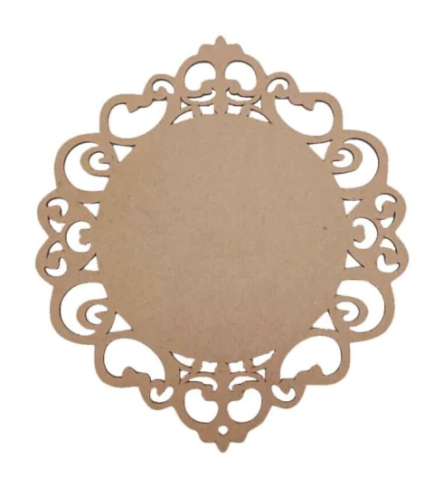 Placa MDF Redonda Trabalhada Lisa Nº3
