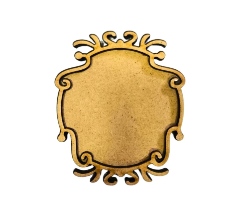 Moldura abstrata decorativa com fundo em MDF cru 9x8cm Nº1
