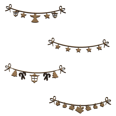 Aplique MDF Varal Natalino 12,5x4cm