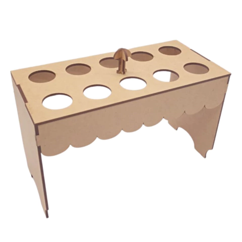 PORTA TUBETES TEMPERO RETANGULAR 10 FUROS LASER