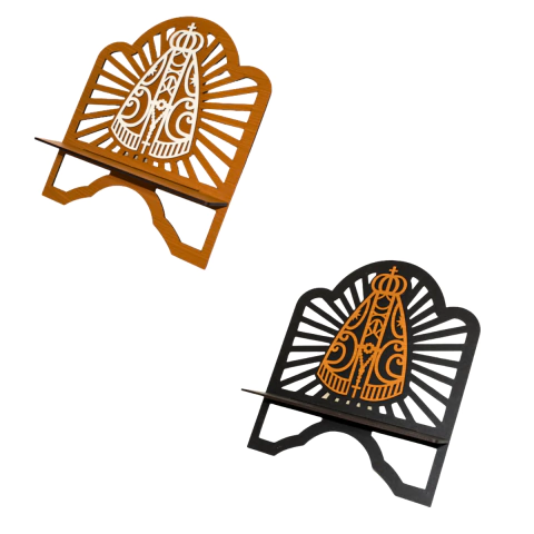 Porta Bíblia MDF com Nossa Senhora 3D Decorativa 36x32x7cm