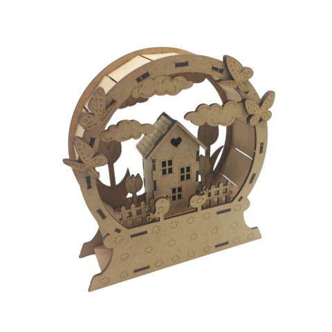 Globo Decorativo MDF Primavera 19,5x18,5x5,5cm (desmontado)