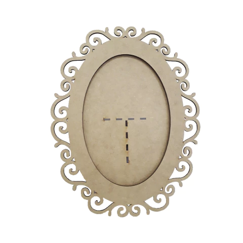 PORTA RETRATO OVAL TRABALHADO Nº2 15X21CM (31X24CM)