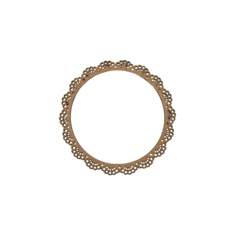 Moldura MDF Redonda com Pétalas 15cm