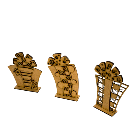 Enfeite MDF Caixa de Presente de Natal com Base