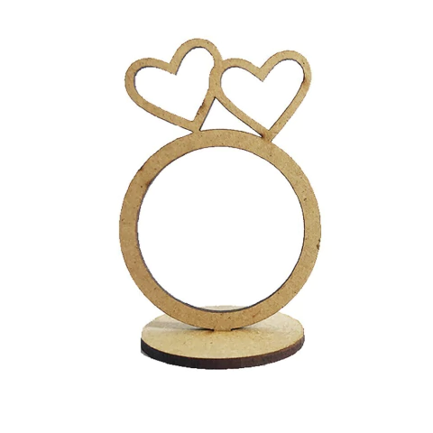 PORTA GUARDANAPO ANEL 2 CORAÇÕES COM BASE 7,5X4,5CM
