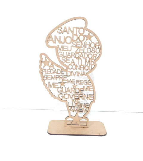 ORAÇÃO SANTO ANJO ANJINHO COM BASE Nº1 20X11CM