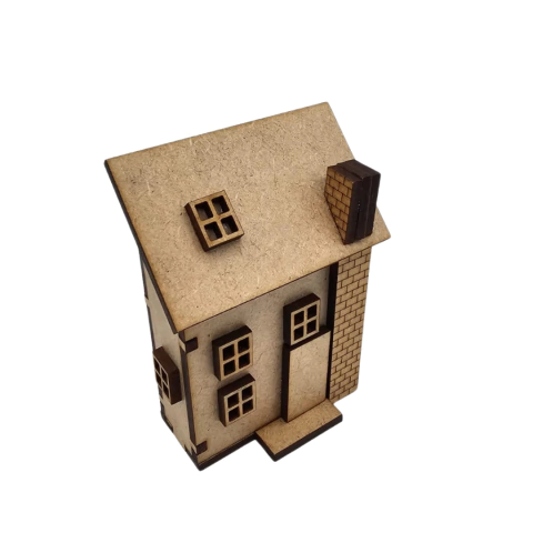 Decoração MDF Mini Casinha de Natal 3D Nº2 3x6x8cm (desmontado)