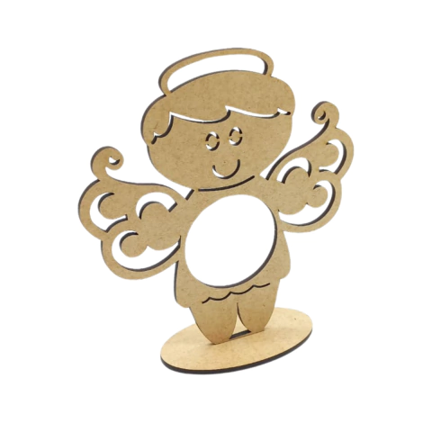 Porta Bombom MDF Natal Anjo 12,5x11x5cm