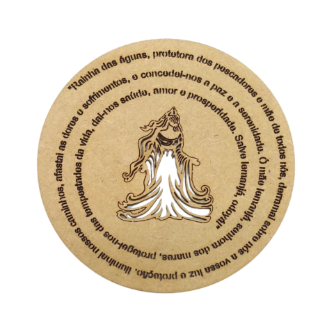 Mandala MDF Orixá Iemanjá com Oração