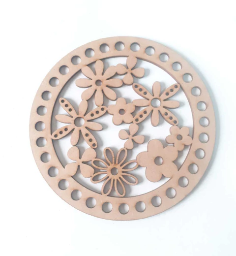PLACA CROCHE MANDALA FLORAL