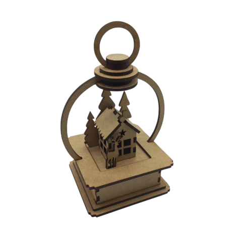 Luminária MDF de Natal Globo para LED 9x9x17cm (desmontado)