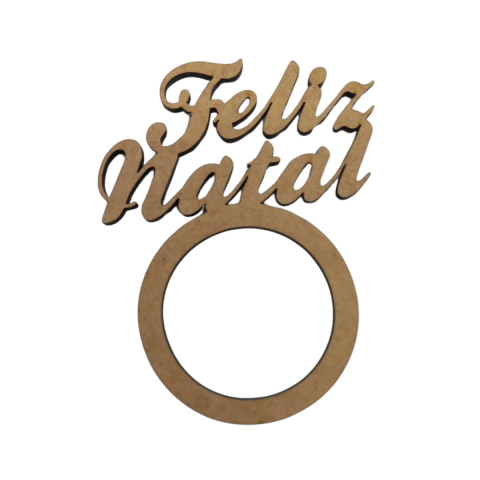 Porta Guardanapo MDF Anel Feliz Natal 7,7x6cm