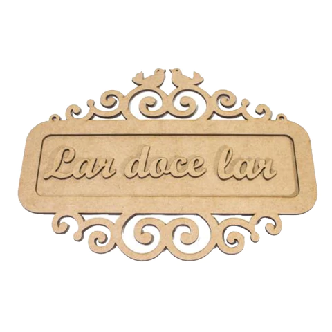 PLACA CASAL DE PASSAROS LAR DOCE LAR 29X22CM