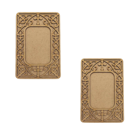 Kit 2 Placas MDF Escapulário Medieval para porta 15x10cm Nº2