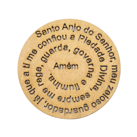 Mandala MDF Oração Santo Anjo Nº2