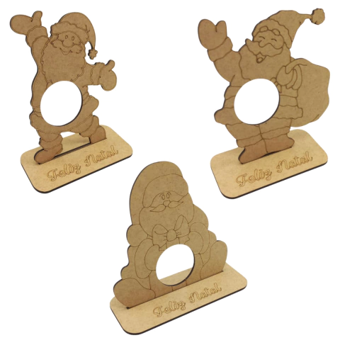 Porta Bombom MDF Natal Papai Noel