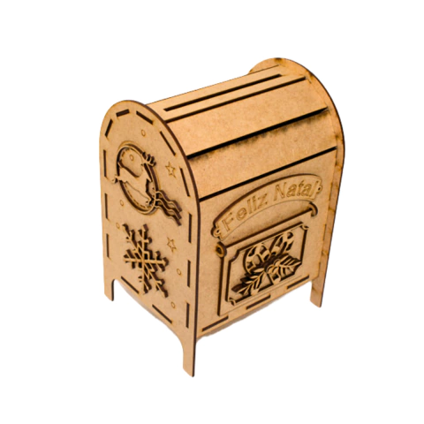 Decoração MDF Porta Cartas Feliz Natal 20x13,5x12cm (desmontado)