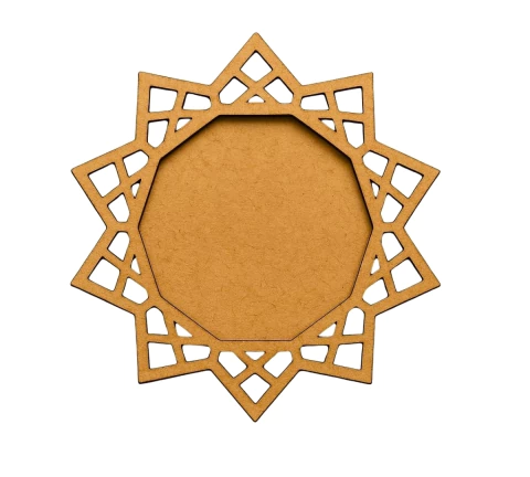 Moldura sol geométrico MDF cru 12cm com fundo solto