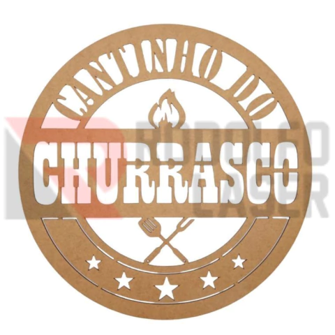 PLACA REDONDA CANTINHO DO CHURRASCO 40CM