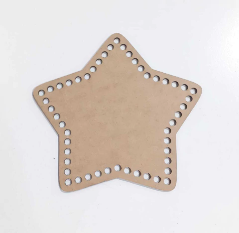 PLACA PARA CROCHE ESTRELA 21X21CM