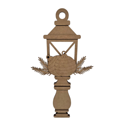 Enfeite MDF Bolas de Natal com Base Torneada 41,5x21cm (desmontado)