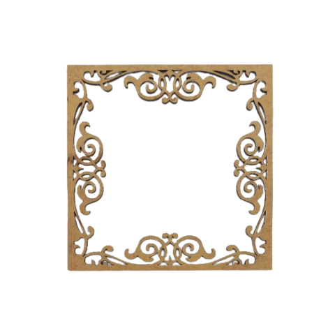 Moldura MDF Quadrada com Arabesco 10x10cm