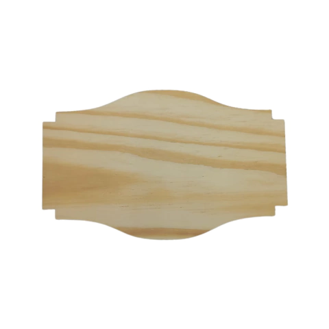 Placa Decorativa Retangular Trabalhada Pinus a Laser 32x20cm