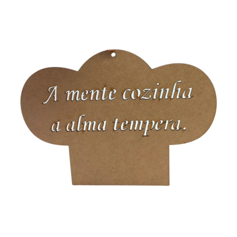 DESCANSO DE PANELA CHAPEU DE COZINHEIRO COM FRASE 22X16CM