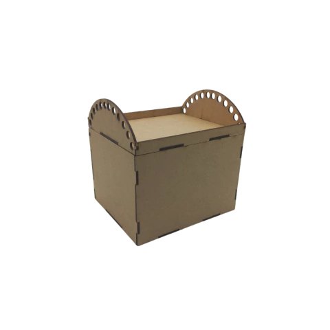 Caixa MDF Baú com Porta Lápis 15x13x15cm