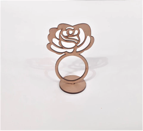 PORTA GUARDANAPO ANEL ROSA COM BASE