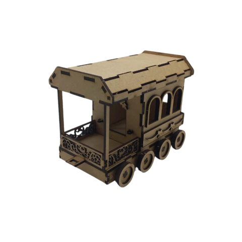 Decoração MDF de Natal Locomotiva Vagão 12x9,5x17cm Nº1 (desmontado)