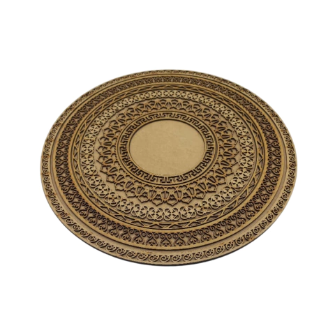 Kit MDF 6 Aros Trabalhados com Fundo 33cm Nº1