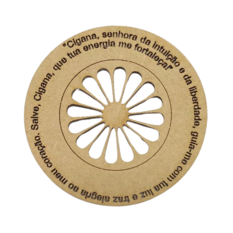 Mandala MDF Roda Cigana com Oração