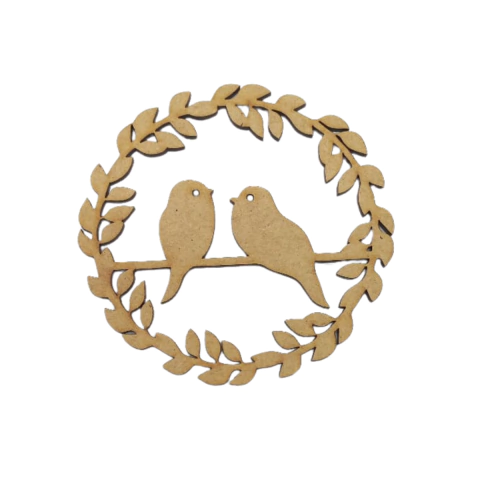 Moldura MDF Ramos e Pássaros 10cm
