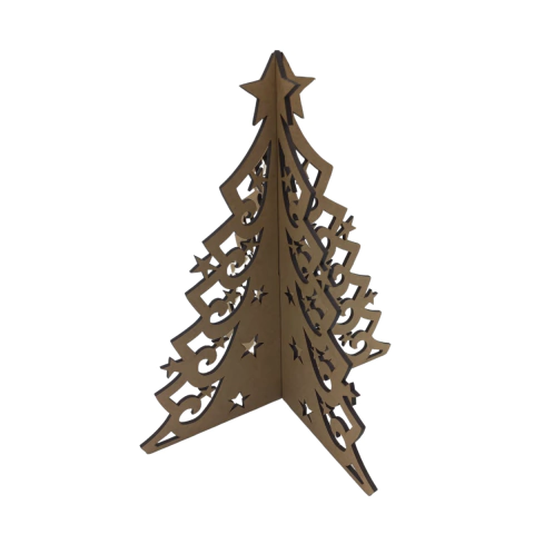 Árvore de Natal MDF de Encaixe com Estrelas