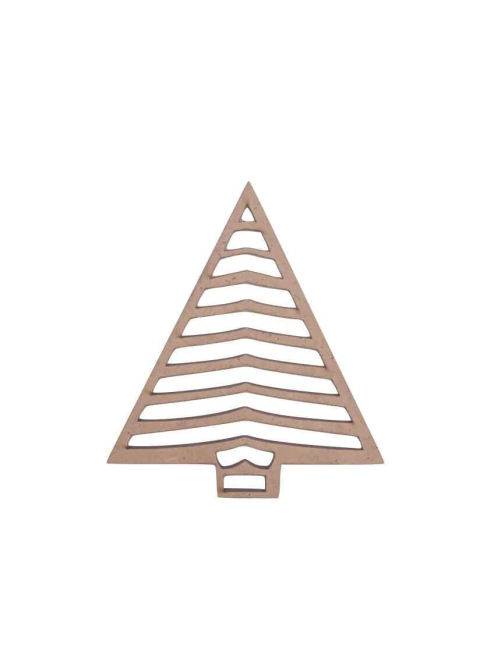 Aplique MDF Árvore de Natal Pinheiro Vazado 8x7cm