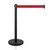 Pedestal Separador de Fila PRETO com Fita VERMELHA