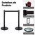 Pedestal Separador de Fila PRETO com Fita PRETA - comprar online