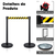 Pedestal Separador de Fila PRETO com fita ZEBRADA - comprar online
